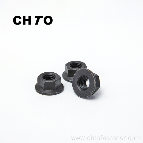 DIN 6923 Grade 12 black oxide finish Hexagon flange nuts